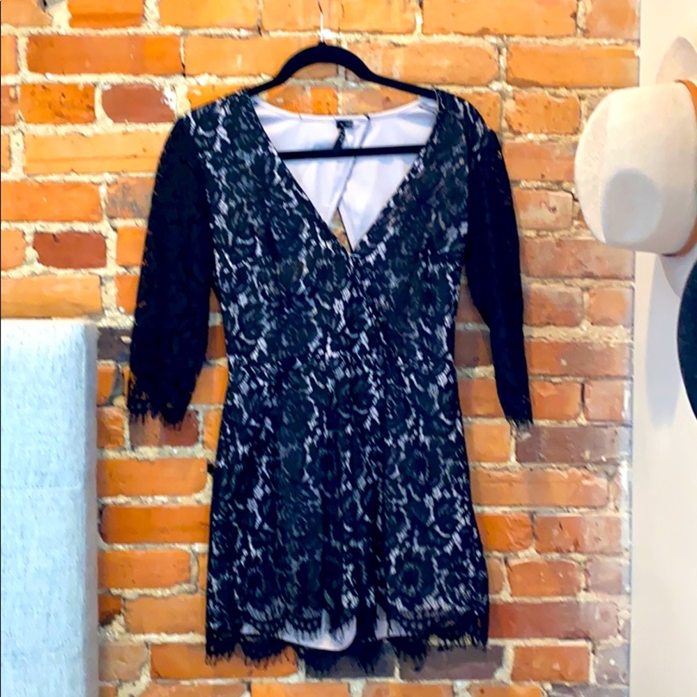 Black lace romper